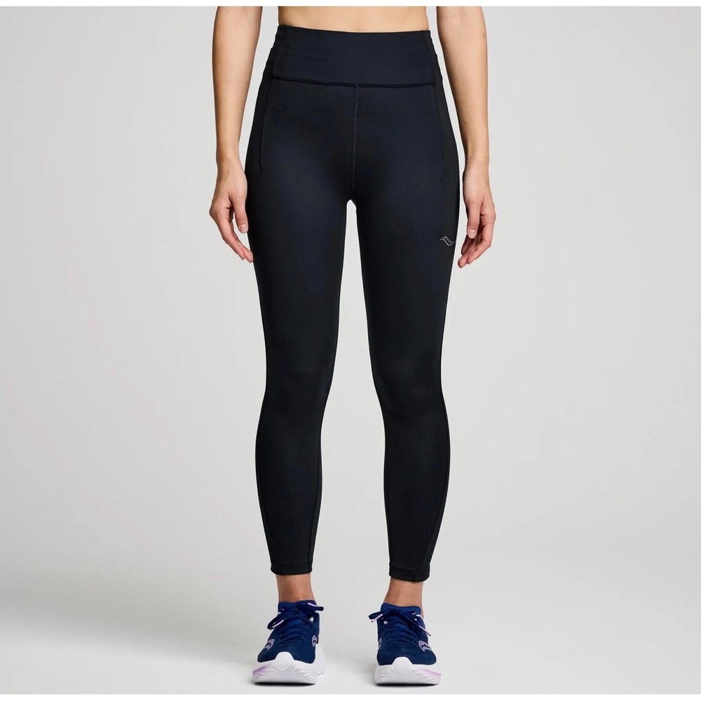 Saucony Womens Fortify Crop Tight Black Running Leggings SAW800452-BK Size S NWT